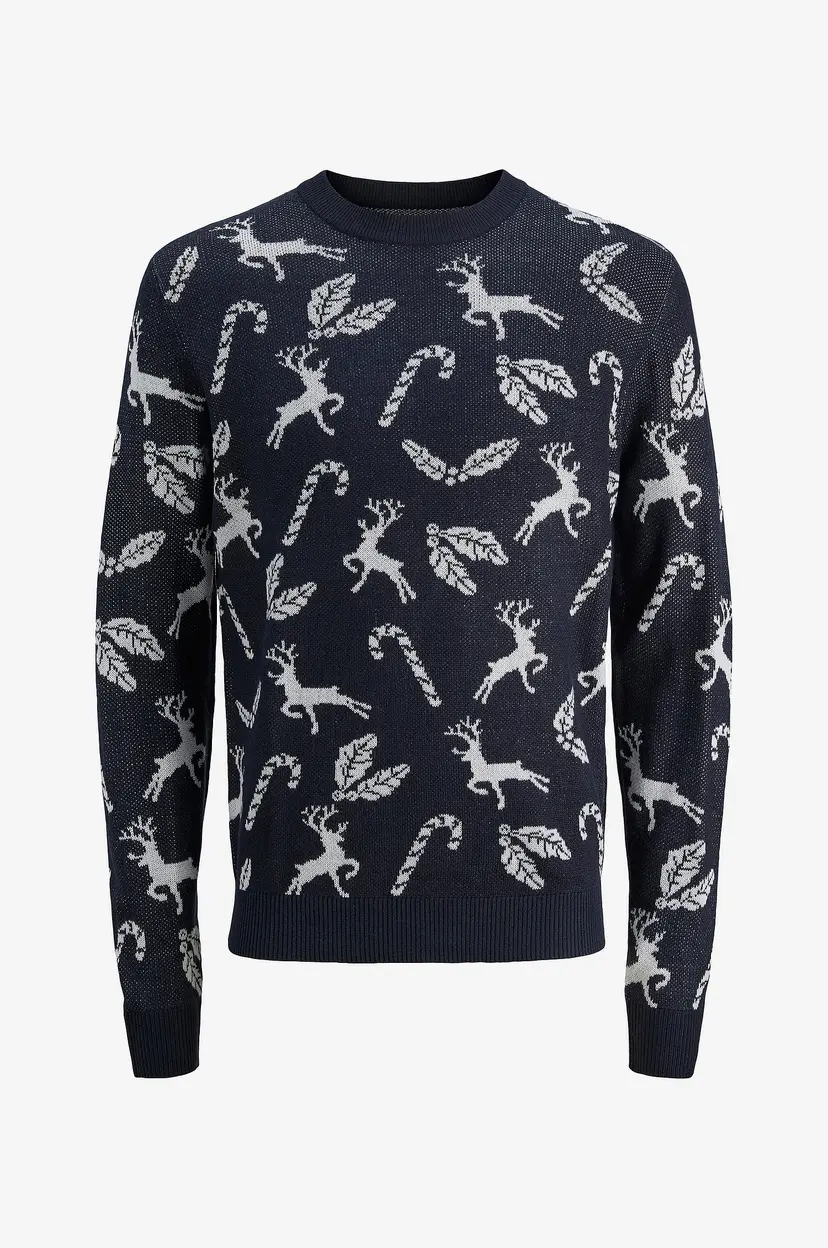 Jack & Jones Junior Genser jjXmas Andrew Knit - Blå