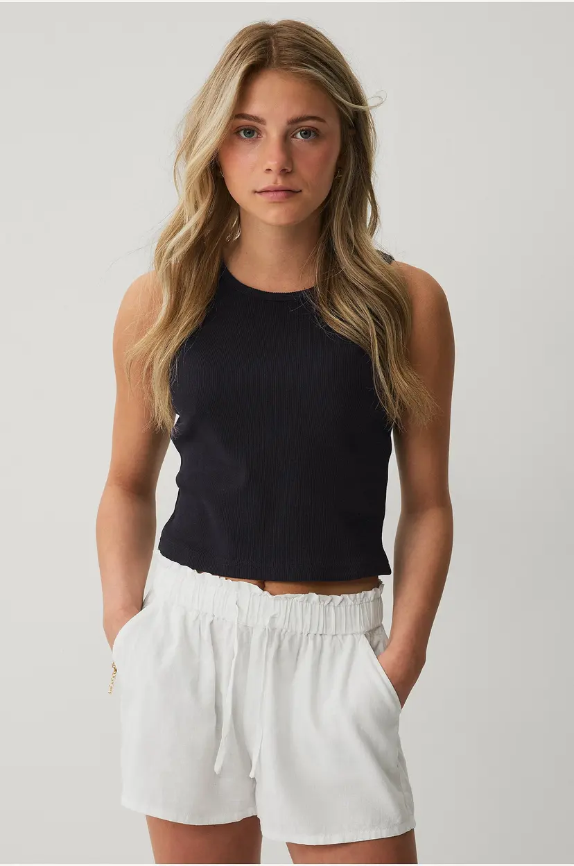 Ellos Collection Shorts i lin Frida - Hvit