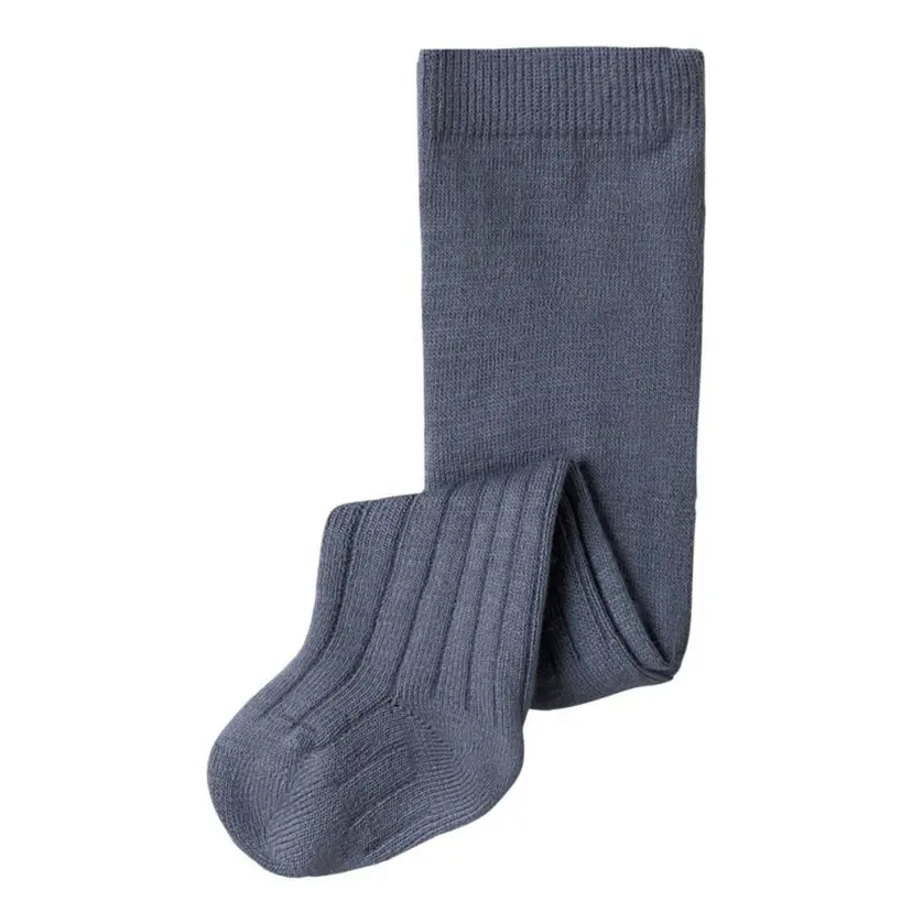 NAME IT Name It - Strømpebukse Baby Ull/ Bomull Rib Wakma Folkstone Gray