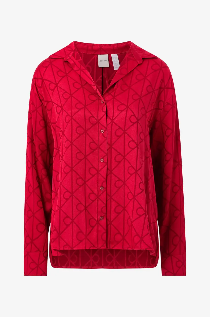 Calvin Klein Underwear Pysjamasskjorte Relaxed Aop Shirt - Rød