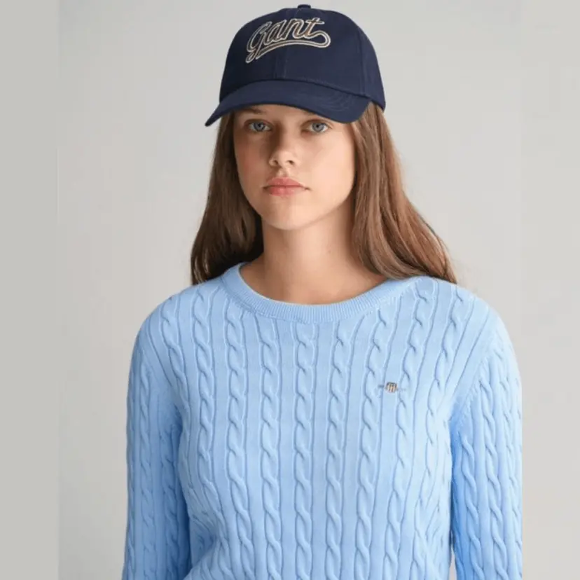 GANT Gant - Genser Kabelstrikk Shade Blue