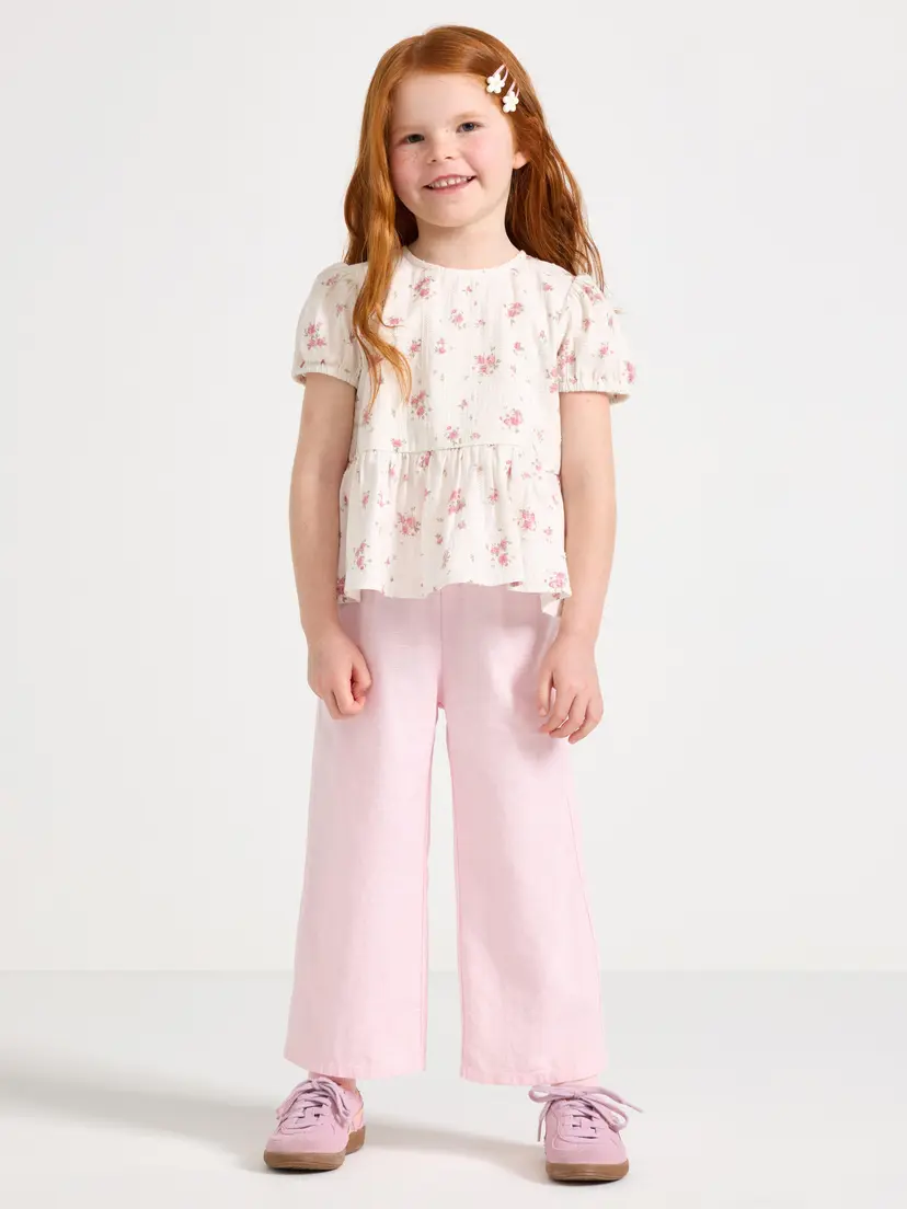 Lindex Cropped bukser i linblanding