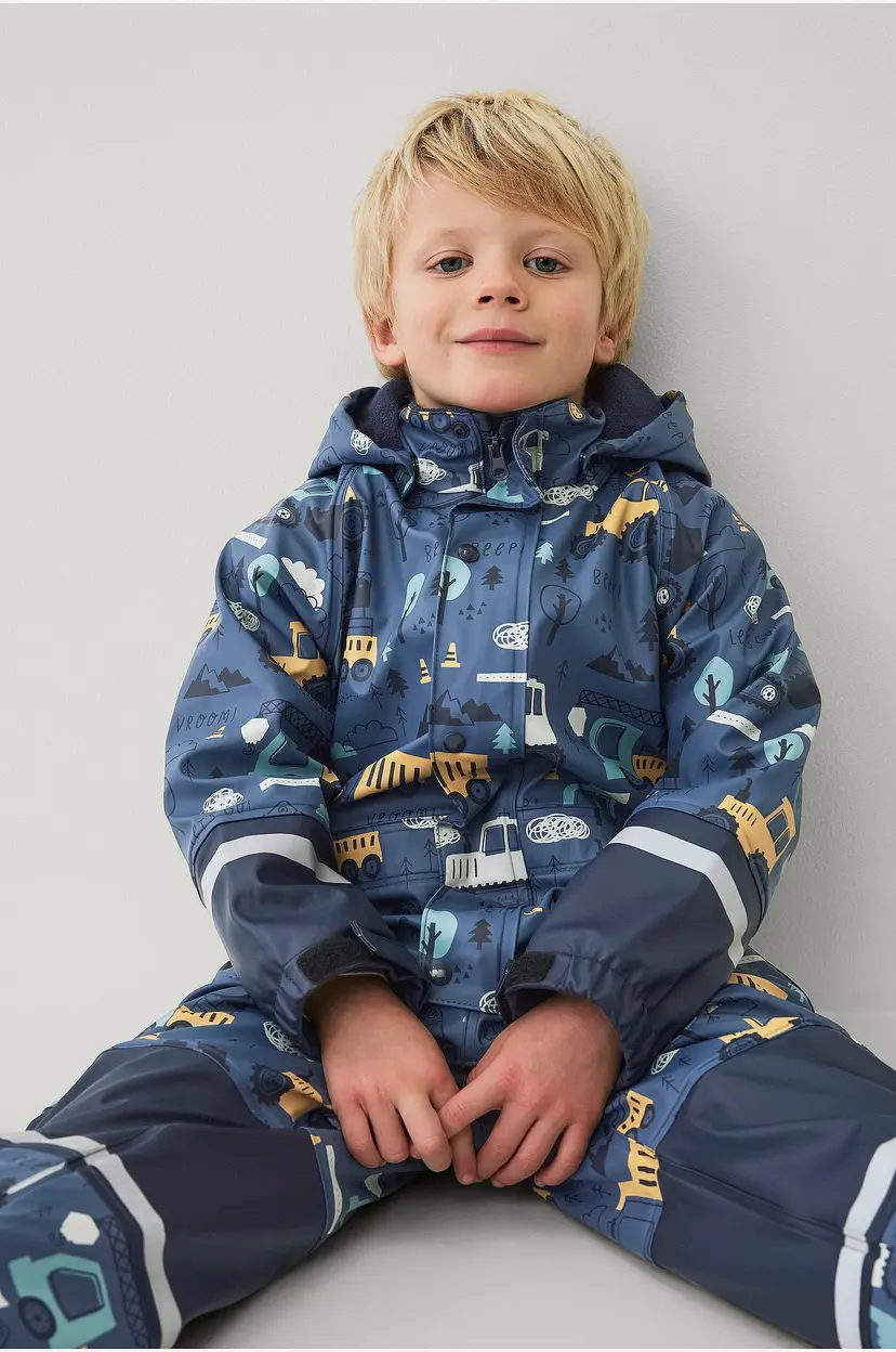 Ellos Collection Regndress Regna med fleecefor - Blå