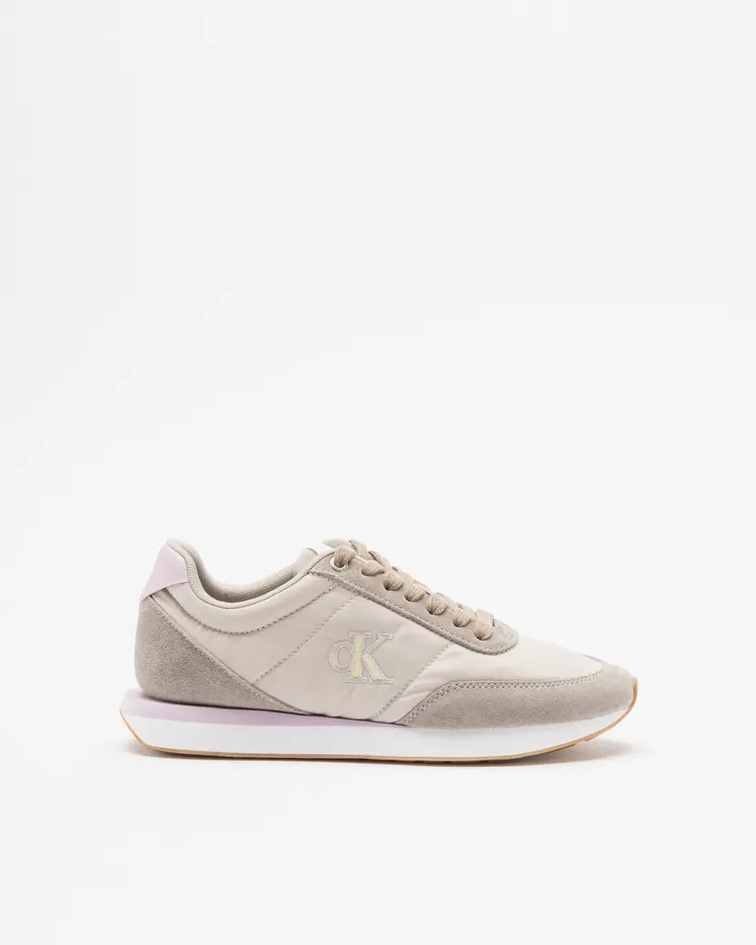 Calvin Klein Calvin Klein Retro Runner Lace Up Nylon Mg Beige Sneakers