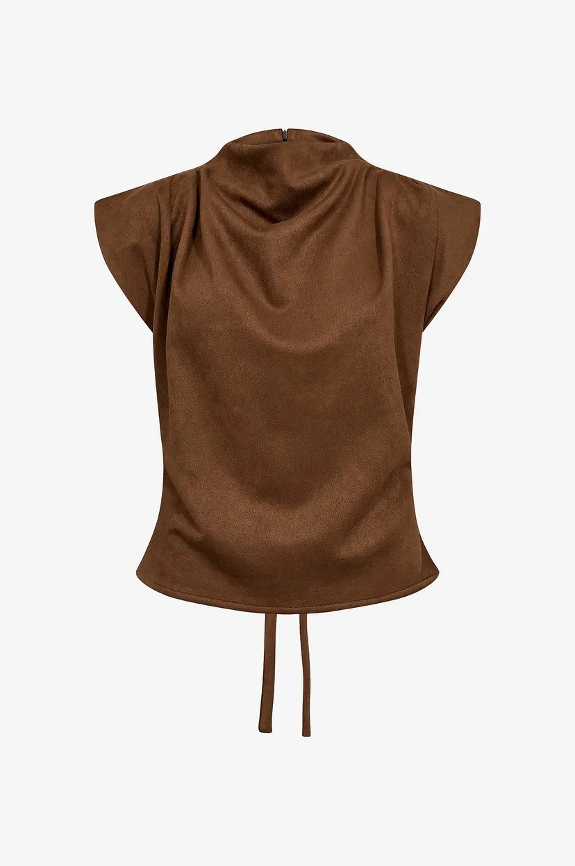 Co'couture Topp BobbieCC Pleat Top - Brun
