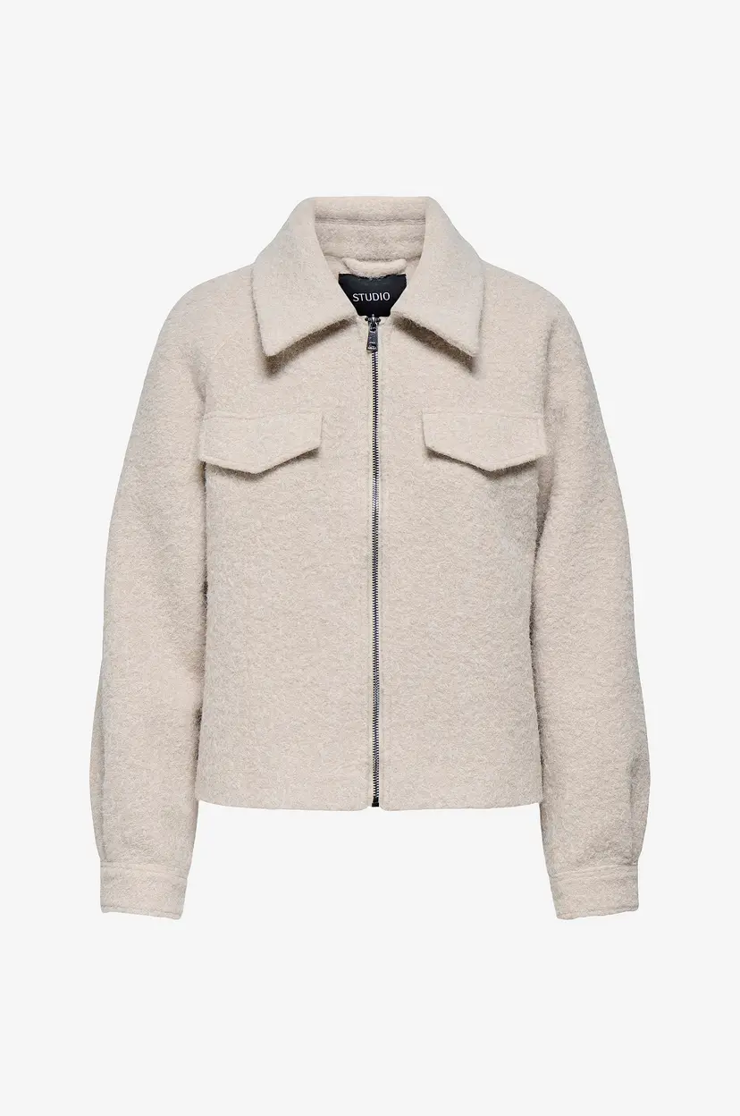 Only Carmakoma Jakke carMalo Short Boucle - Hvit