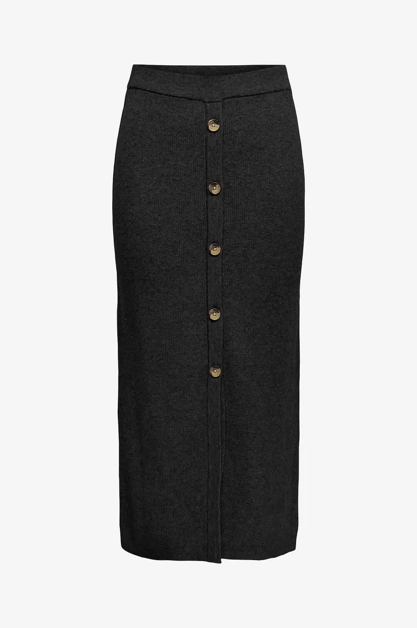 ONLY Skjørt onlIbi Rib Button - Svart