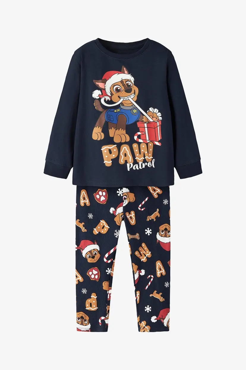 NAME IT Pysjsett Nmmslavo Paw Ls Nightset Cplg - Blå