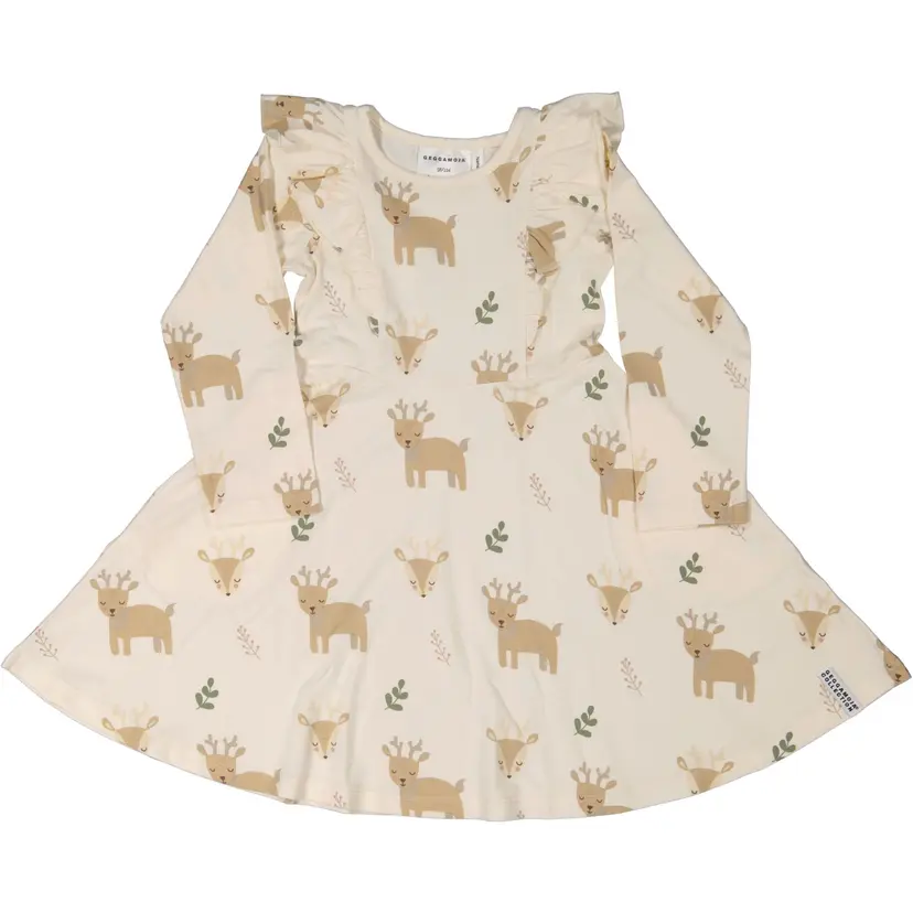 Geggamoja Snurrklänning Bambu Ren Beige - 134/140