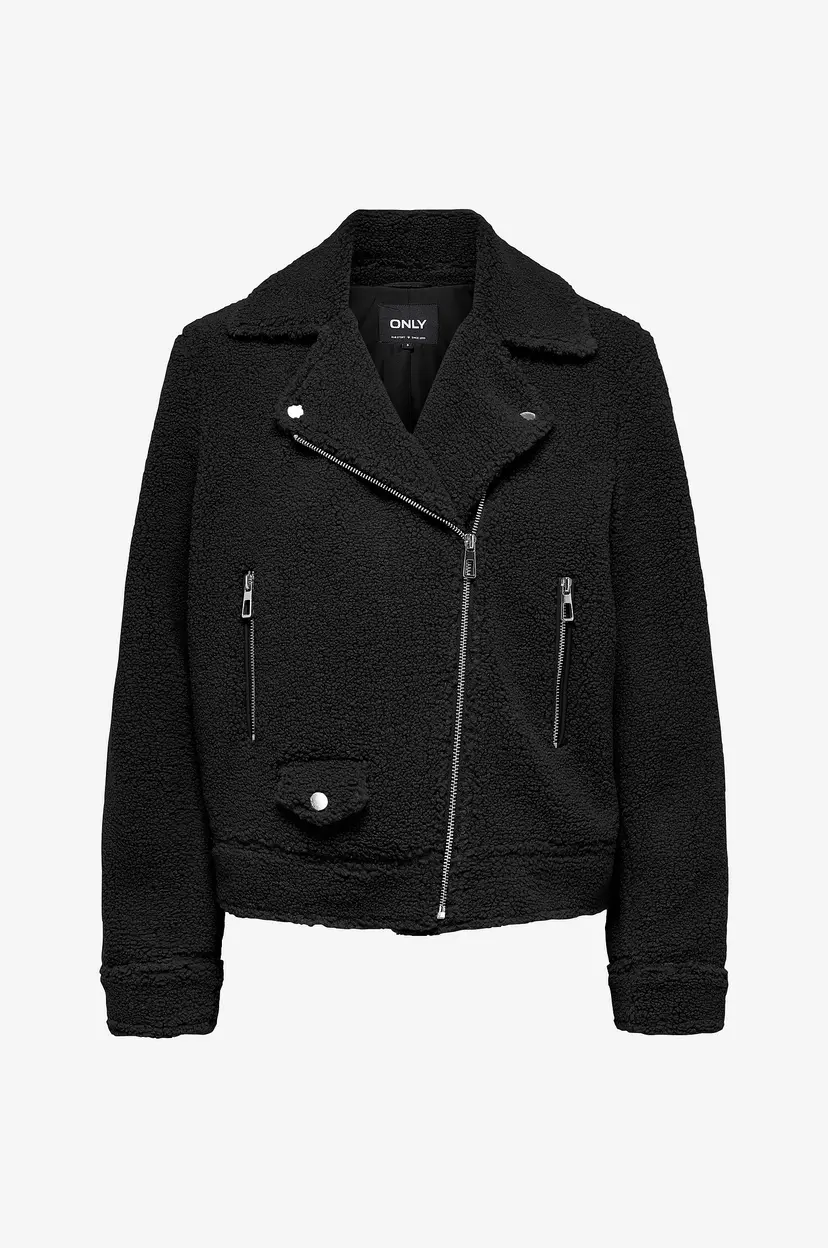 ONLY Teddyjakke onlRio Teddy Biker Jacket CC Otw - Svart