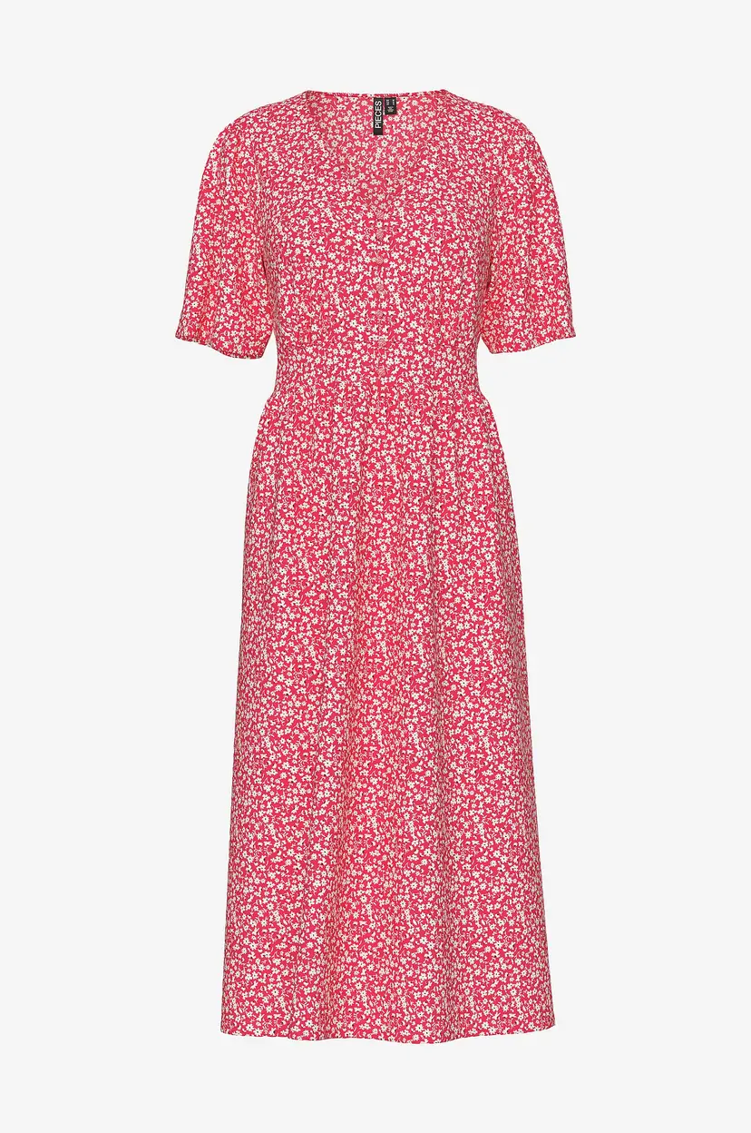 Pieces Kjole pcTala SS Midi Dress Noos BC - Rosa