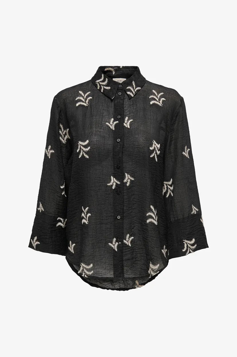 JDY Skjorte jdyTheo 7/8 Embroidery Shirt Wvn - Svart