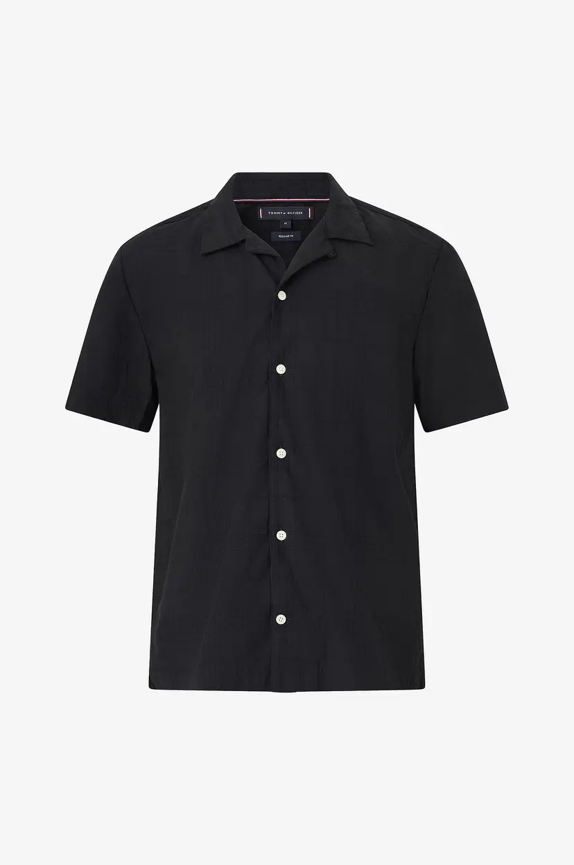 Tommy Hilfiger Skjorte Sslv Struture Check Camp Solid - Svart