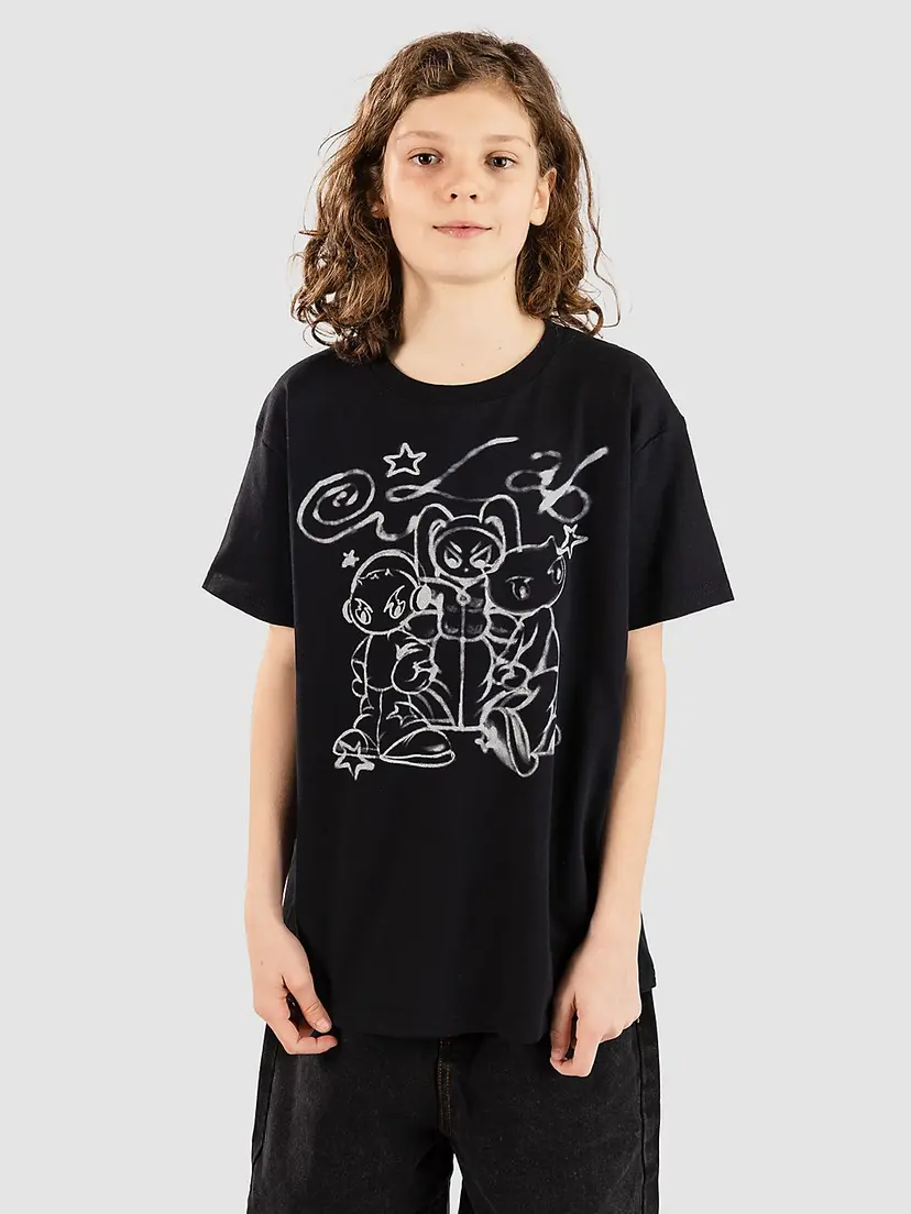 Empyre Empyre Y2K Characters 2 Kids T-skjorte svart