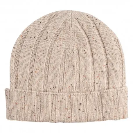 CASHMERE CULTURE Lue dame i kasjmir – beige, strikket, med spetter