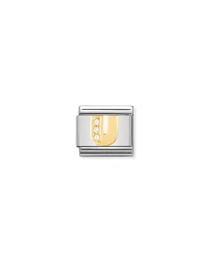 Nomination Cubic Zirconia Letter U Gold