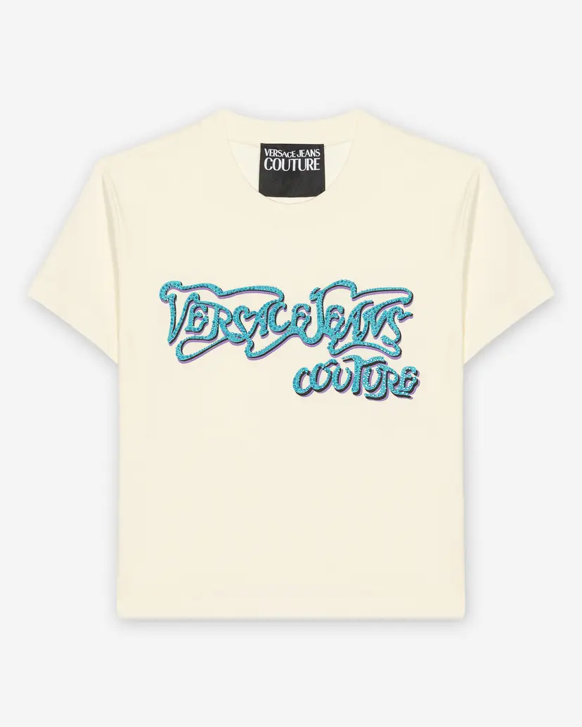 Versace Jeans Couture Versace Jeans Couture 80HAHE03 Beige Cropped t-shirt