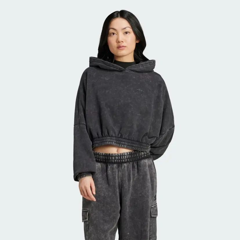 Adidas Acid-Wash Crop Hoodie