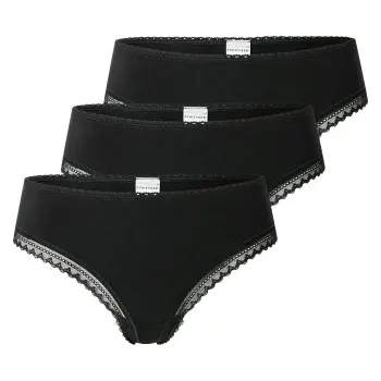 Schiesser Schiesser Truser 3P Modern Cheeky String Svart bomull 42 Dame