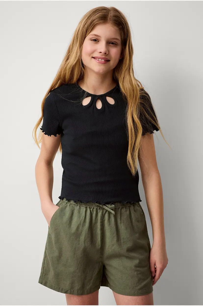 Ellos Collection Shorts i lin Frida - Grønn