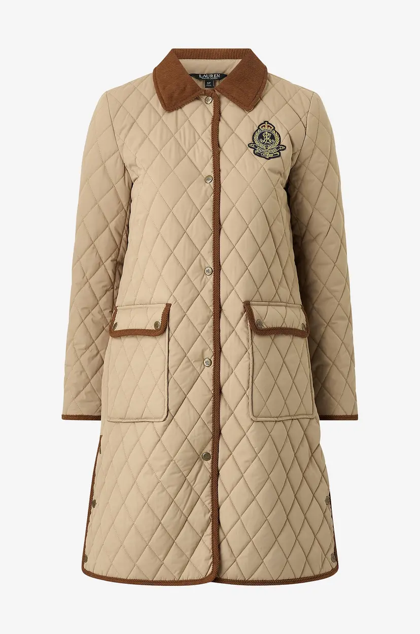 Lauren Ralph Lauren Kåpe Cotton Hand Rcycl-crested 3/4 Quilt - Beige