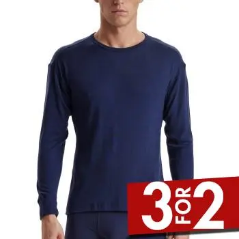 JBS of Denmark JBS Wool Long Sleeve T-Shirt Marine ull Large Herre