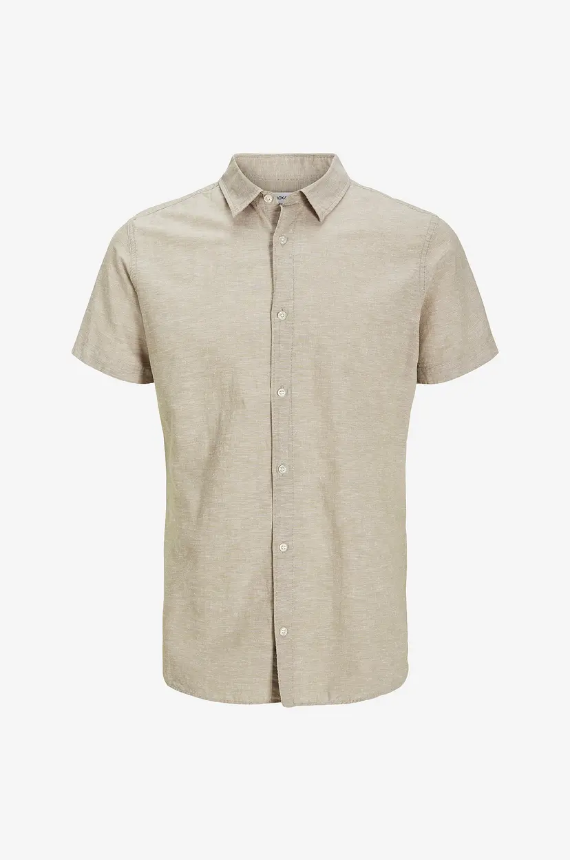 Jack & Jones Junior Skjorte jjBreeze Linen Blend Shirt SS SN Jnr - Beige