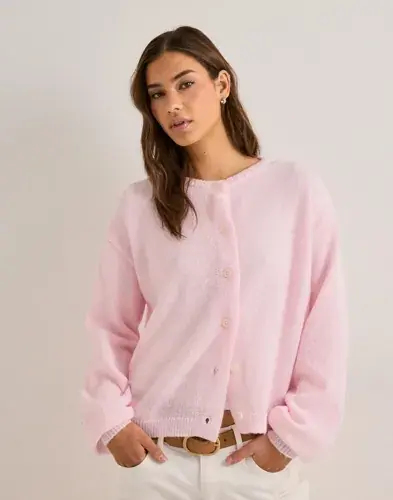Pieces Pieces - Rosa - Pcida Ls O-Neck Knit Cardigan Noos