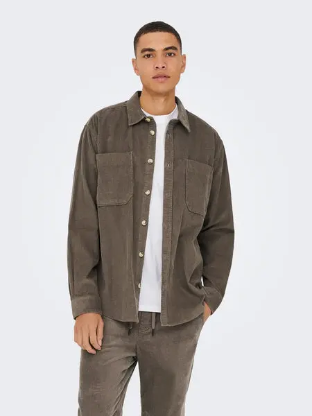 Only & Sons Onsalp 2pkt Washd Cord LS Shirt
