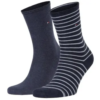 Tommy Hilfiger Tommy Hilfiger Strømper 2P Classic Small Stripe Socks Blåstripete Str 39/42 Dame