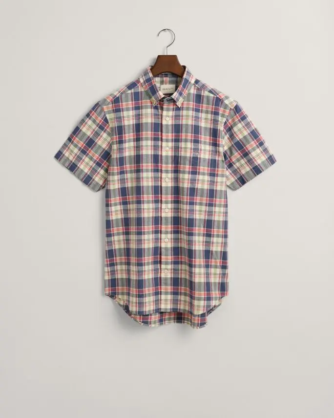 Gant REG COTTON LINEN CHECK SS SHIRT