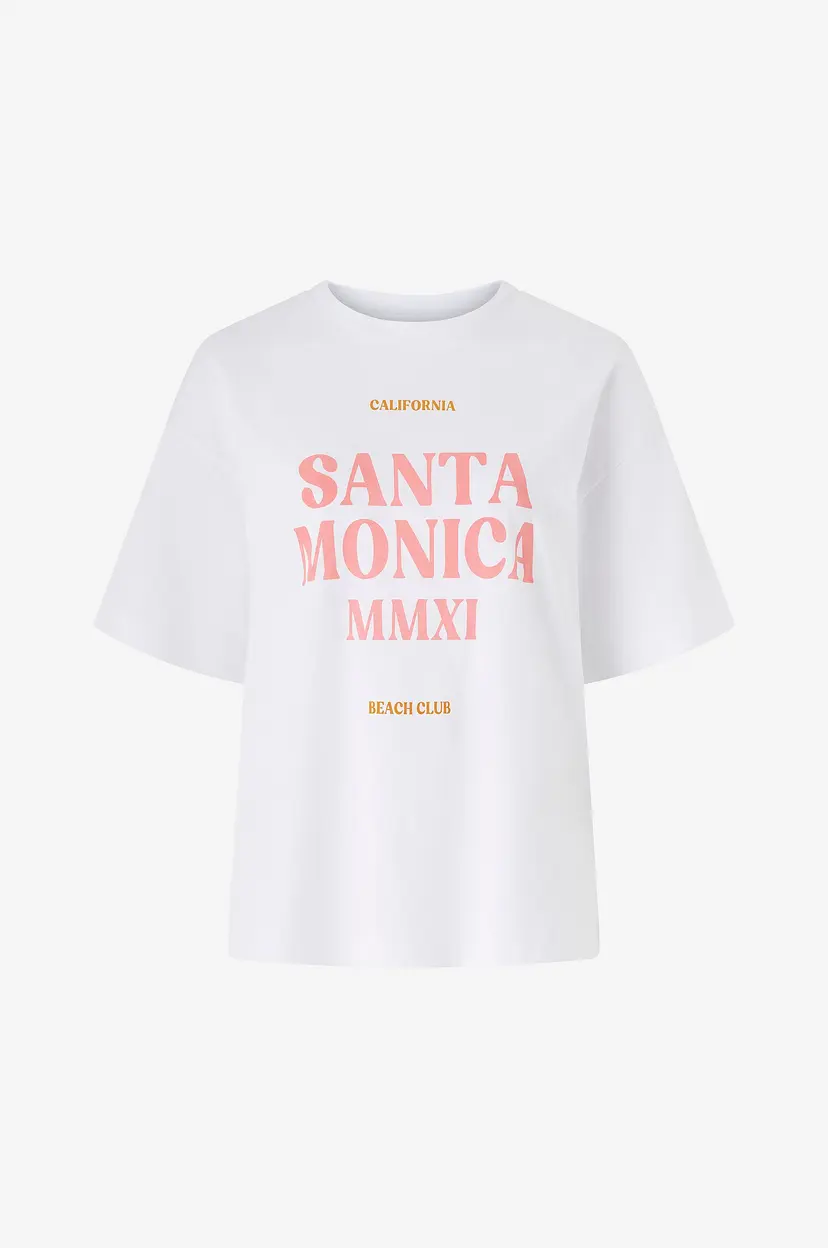 Pieces T-skjorte pcClaude SS Printed T-shirt Jrs BC - Hvit