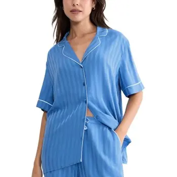 Triumph Triumph Amourette Jacquard Boyfriend Shirt Blå viskose 36 Dame