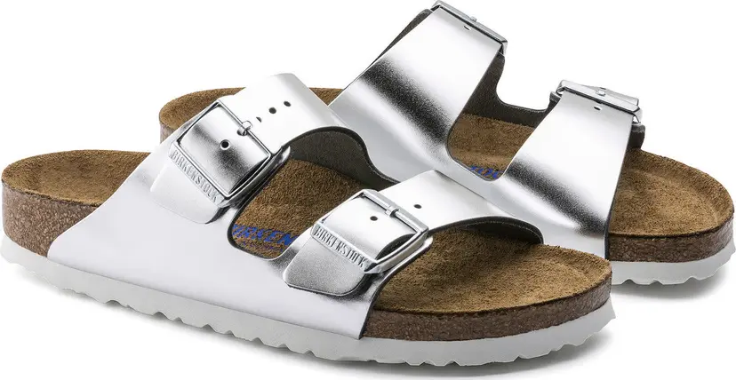 Birkenstock Birkenstock Women's Arizona Soft Footbed Lena Metallic Silver