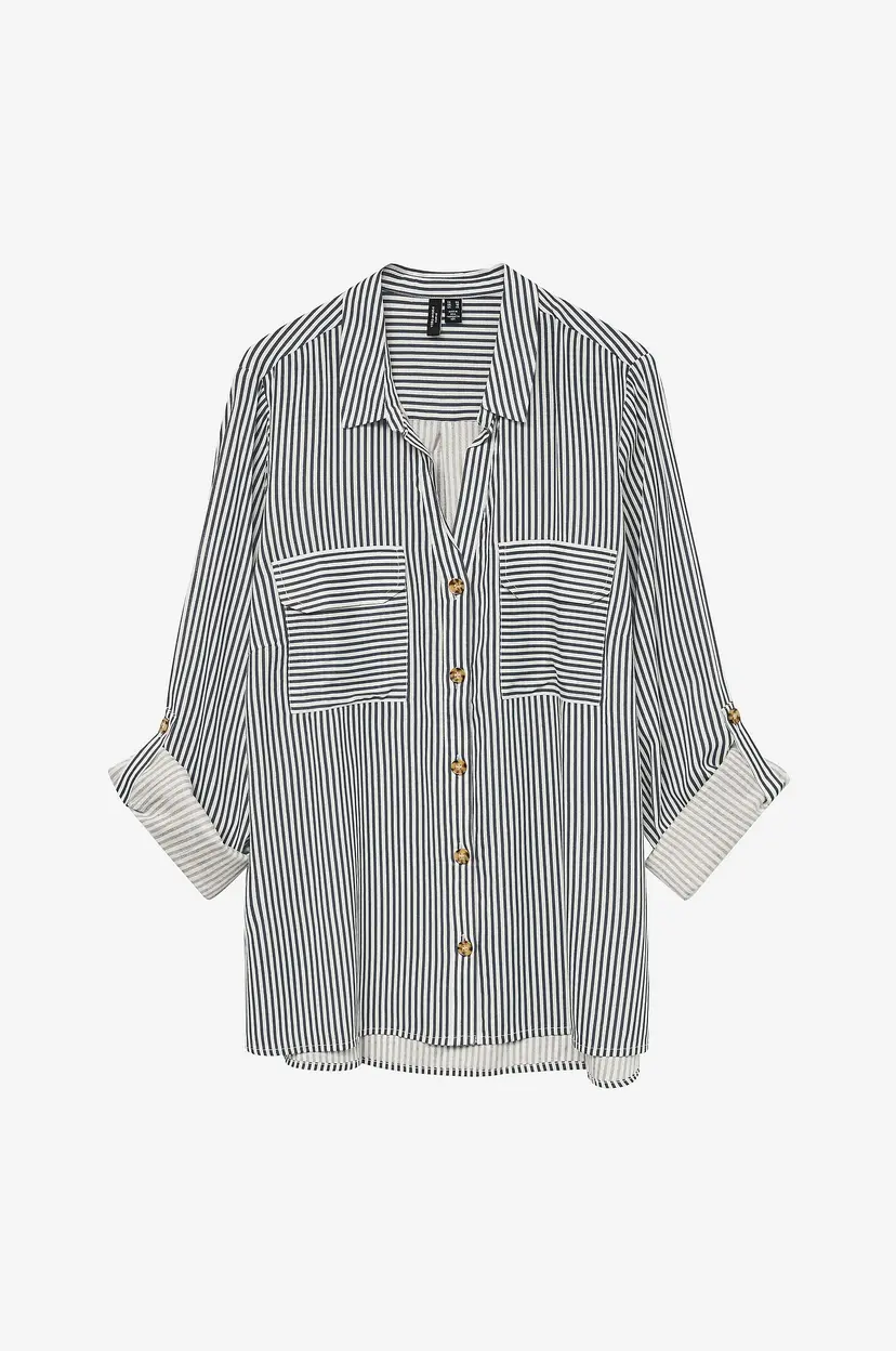 Vero Moda Curve Skjorte vmBumpy L/S Shirt - Blå