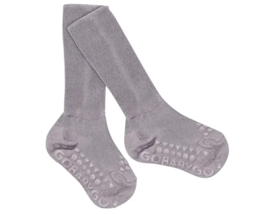 Go Baby Go Antiskli krabbesokker i bambus Lavender grey