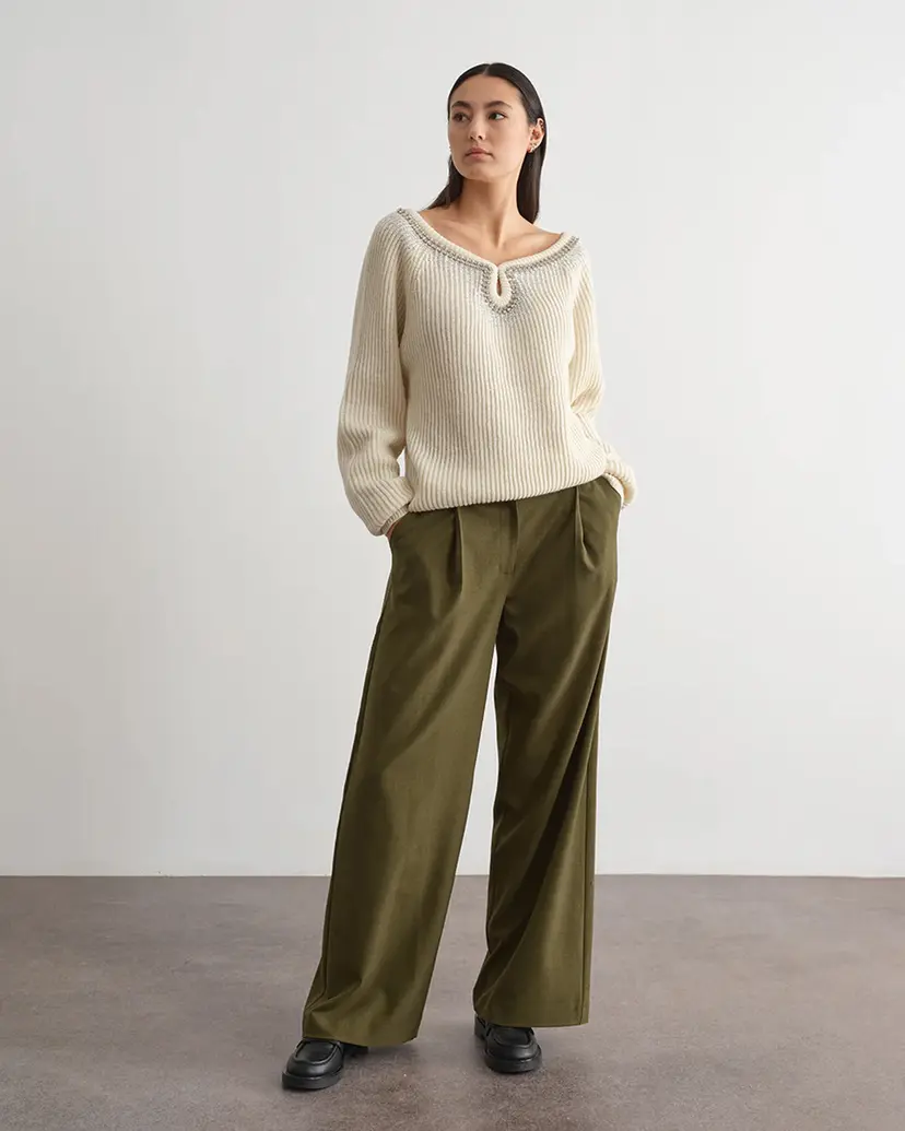 Jijil Jijil JPI25PA094 Green Palazzo pants