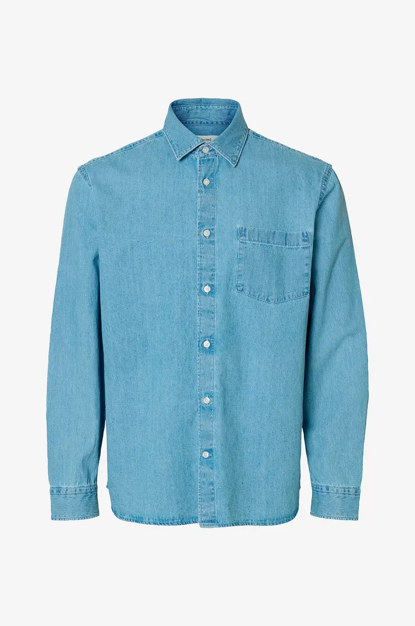 Selected Men Denimskjorte slhRegcarlo Denim LS - Blå