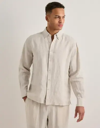 Que Sera Sera Que Sera Sera Louis Linen Shirt LS Linskjorter Beige