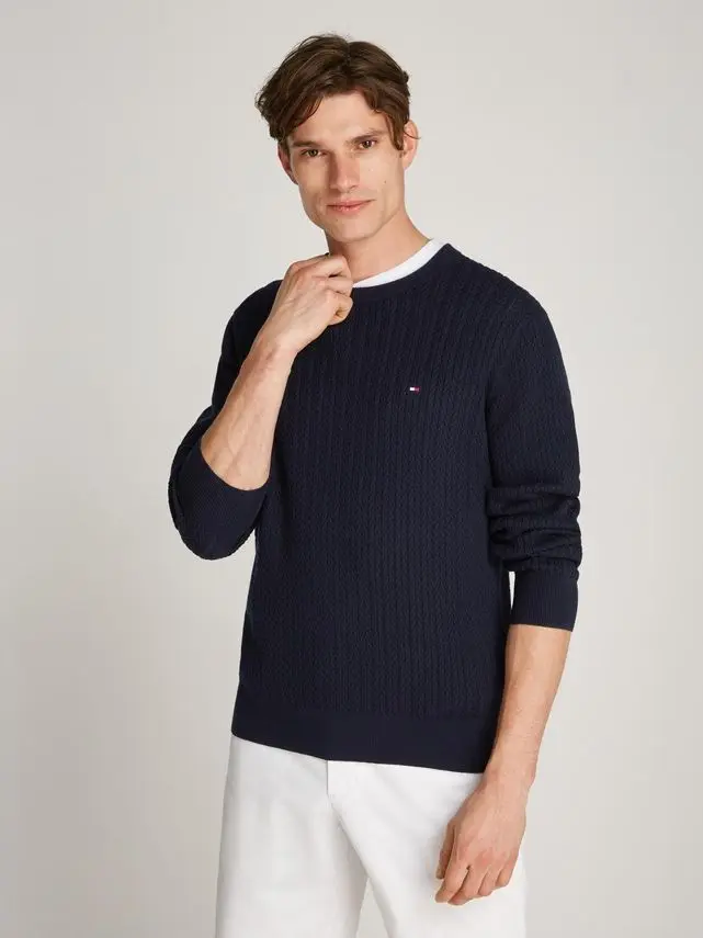 Tommy Hilfiger HERRINGBONE STRUCTURE C NK