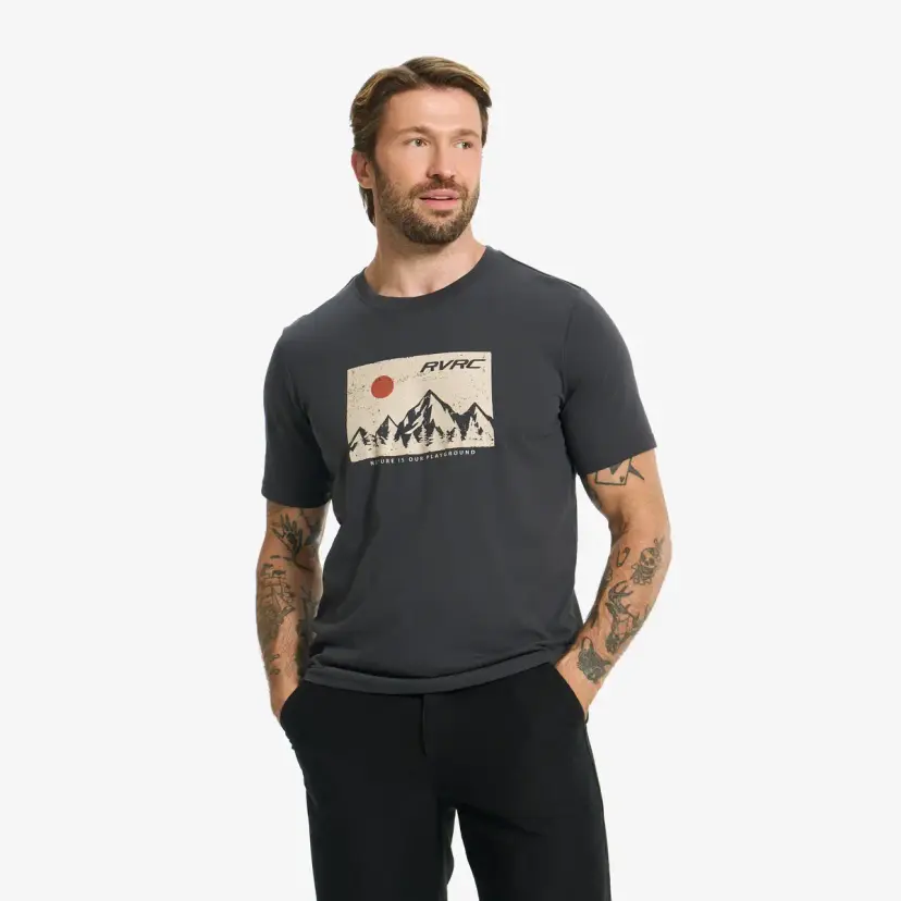 RevolutionRace Easy Graphic T-shirt Herre Anthracite