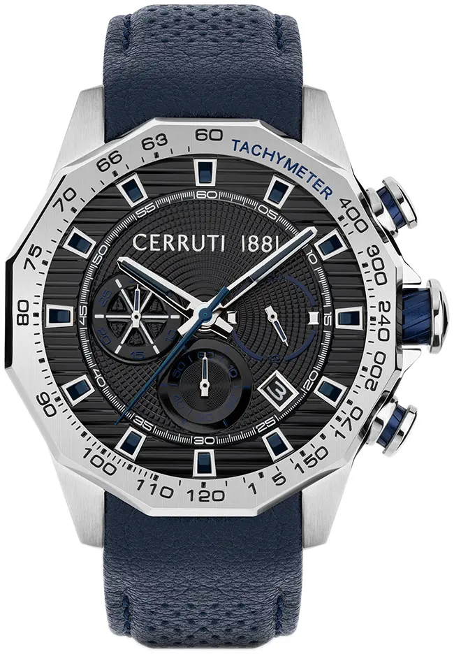 Cerruti Cerruti 1881 Herreklokke CIWGC2114002 Sort/Lær Ø44 mm