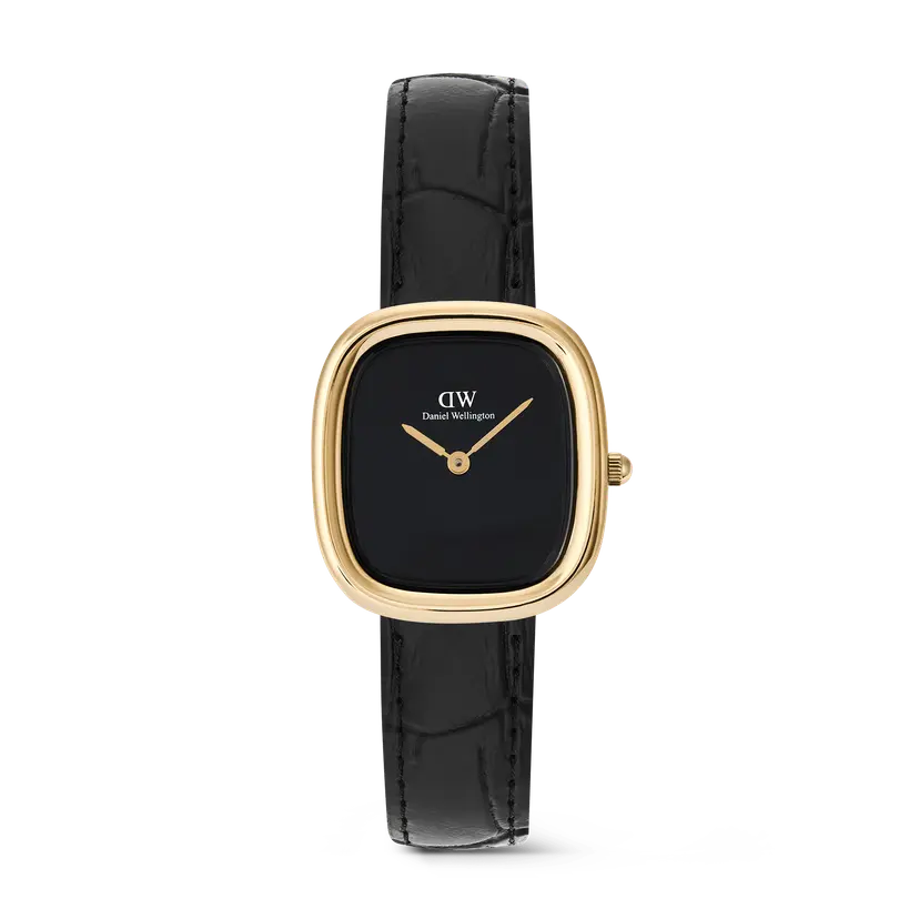 Daniel Wellington Gold 24x26mm Watch Margot Reading Onyx Ceramic | DW