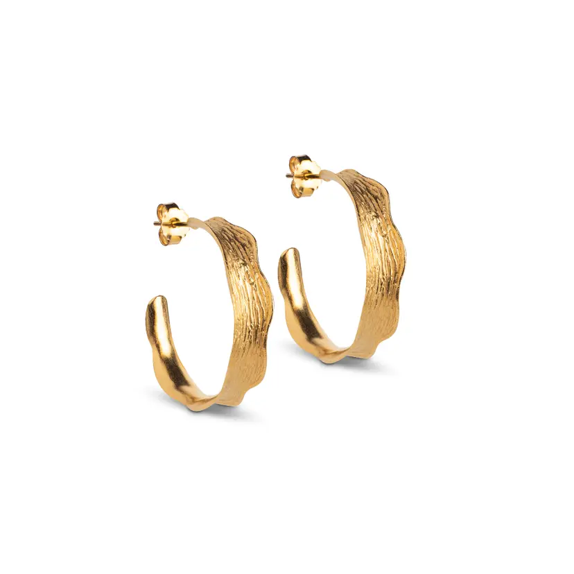 Enamel Enamel - Ane Large Hoops i forgyldt - E288GM
