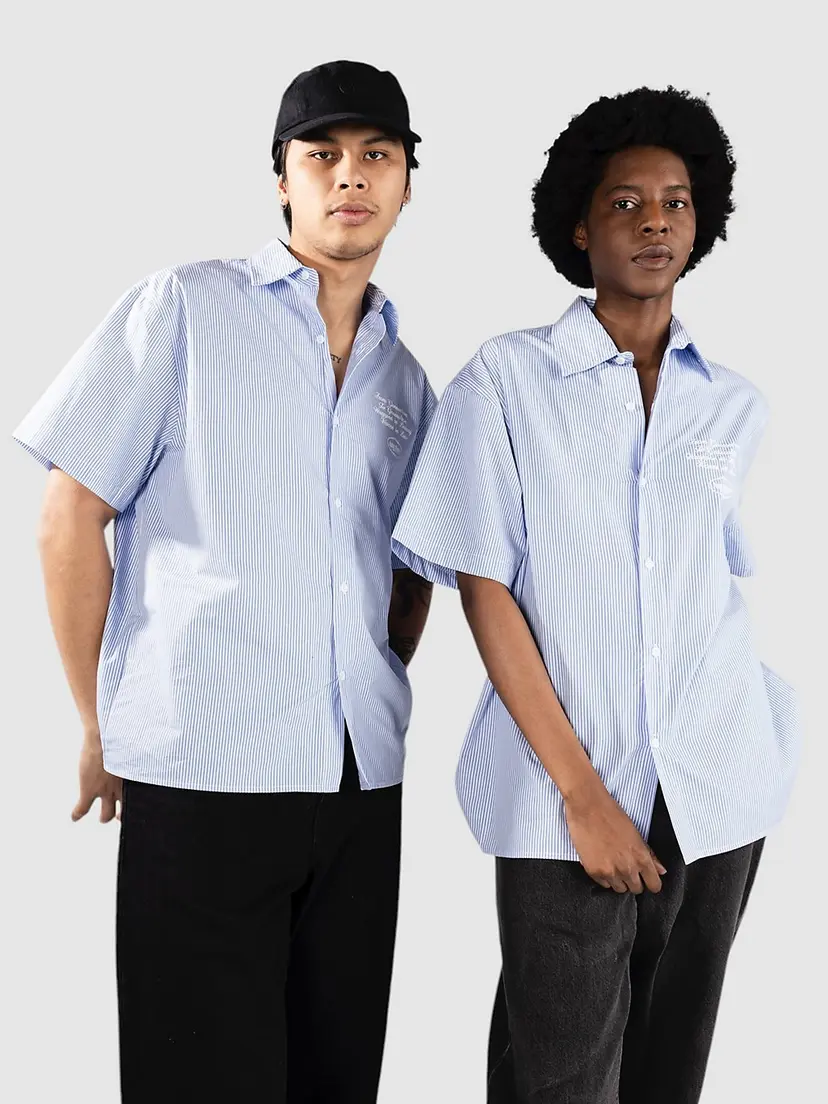 Another Cotton Lab Another Cotton Lab Another Short Sleeve Skjorte blå