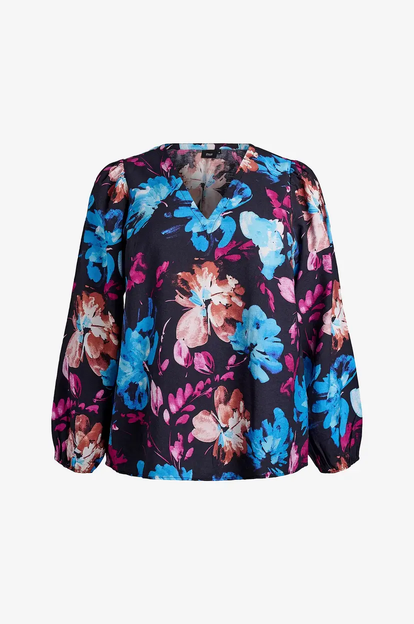 Zizzi Bluse mcLaru L/S - Svart