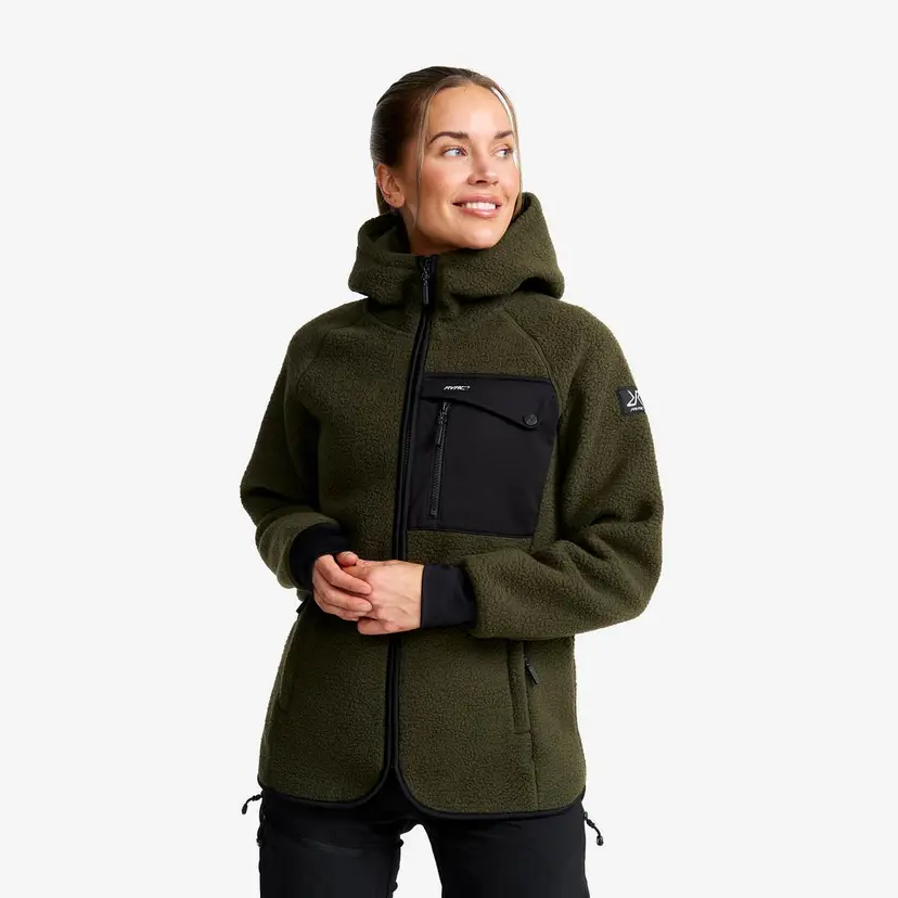 RevolutionRace Sherpa Hoodie Dame Forest Night