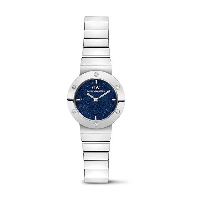 Daniel Wellington Silver 24mm Watch Stella Piano-link Crystal Blue-sandstone | DW
