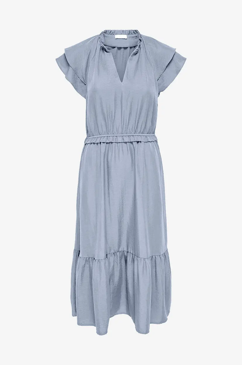 JDY jdyTrain Frill Midi Dress wvn E - Blå