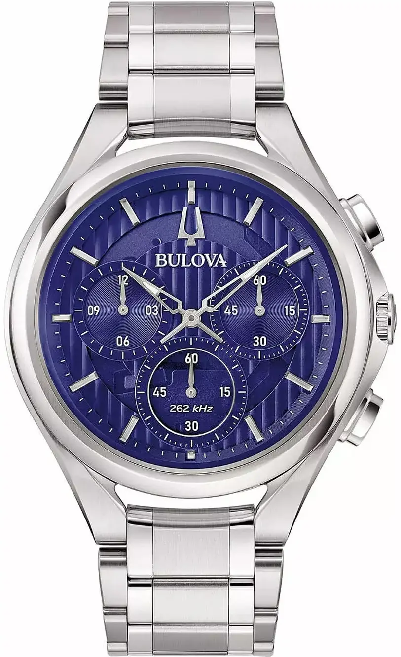 Bulova Bulova Herreklokke 96A302 Curv Blå/Stål Ø45 mm